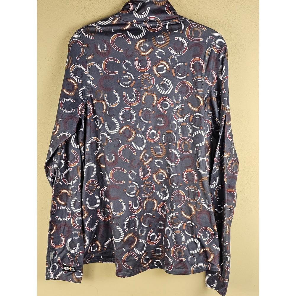 Kerrits Womens Horseshoe Print 1/4 Zip Pullover Medium - Picture 2 of 5